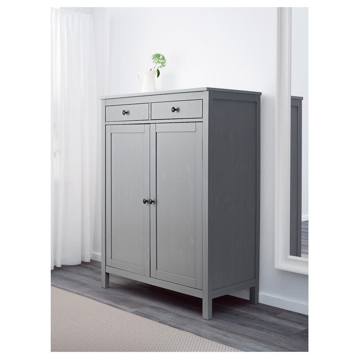 HEMNES linen cabinet, grey stained, x cm - IKEA Germany